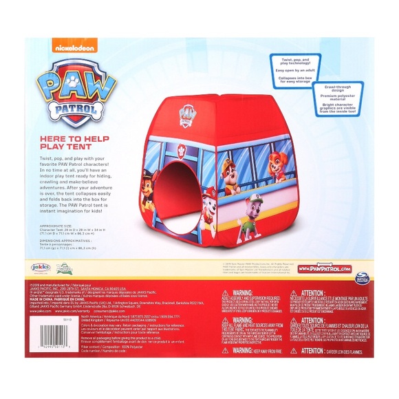 Paw Patrol Indoor/Outdoor Play Tent for Kids - Picture 5 of 7